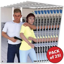 25 Paper Shooting Targets Gun Range Pistol Rifle Tactical Hostage Training 23x35