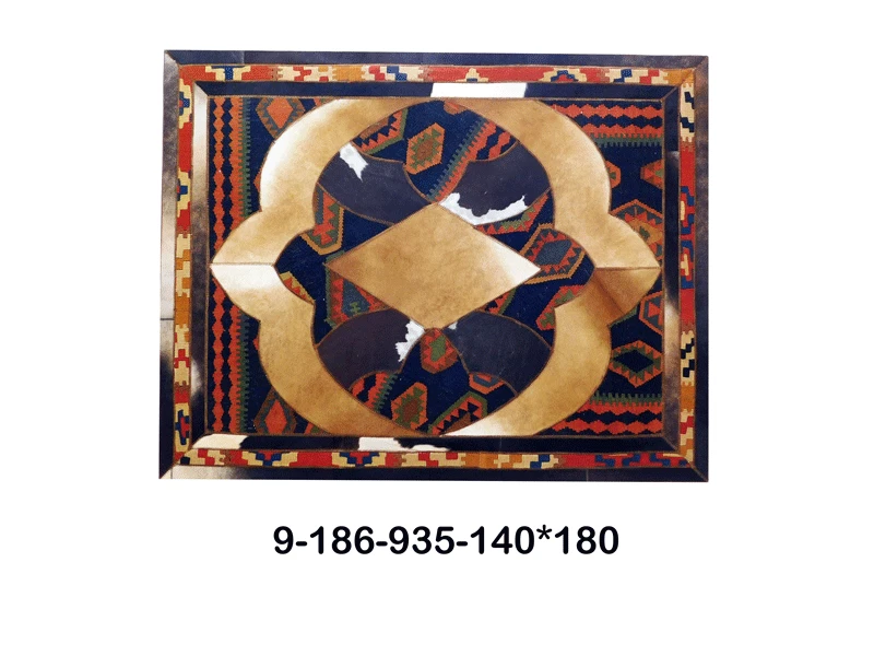 NEW Modern Luxury: Exquisite Handmade Cowhide & Persian Patchwork Area Rug 9-186 - Image 3 of 4