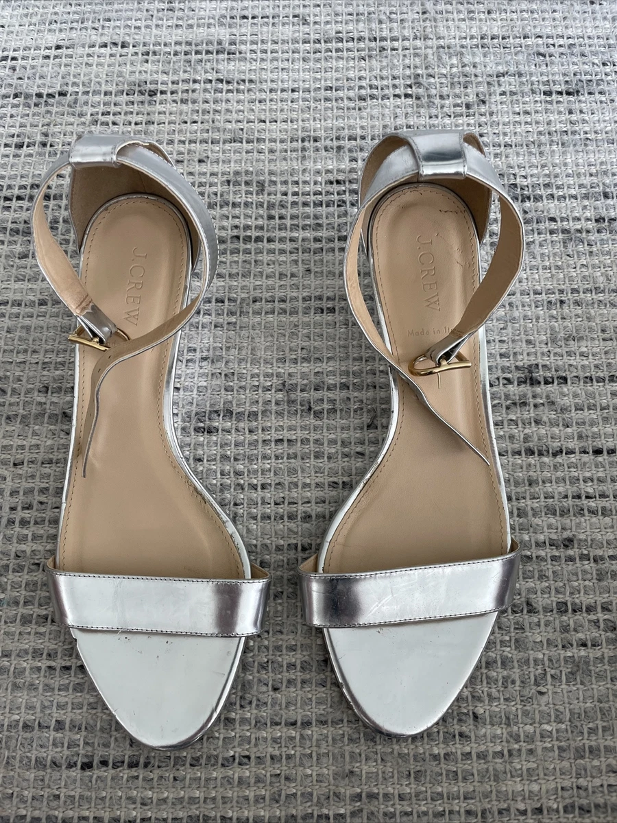 J crew silver sandals sale