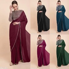 Women's georgette saree with running blouse