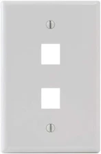 ICC Classic Oversized Faceplate with 2 Ports in Single Gang, White