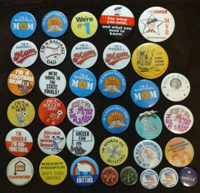 Lot Of 25 Assorted Vintage Buttons • Pin Pinback Promo Advertising ...