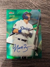 2020 Topps Finest Matt Beaty Green REF Autograph Auto #34/99 Dodgers