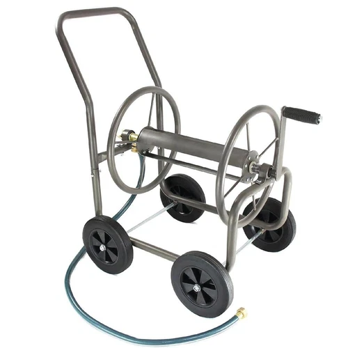 200' Lightweight Steel Wheel Garden Hose Reel Cart Portable Outdoor Storage