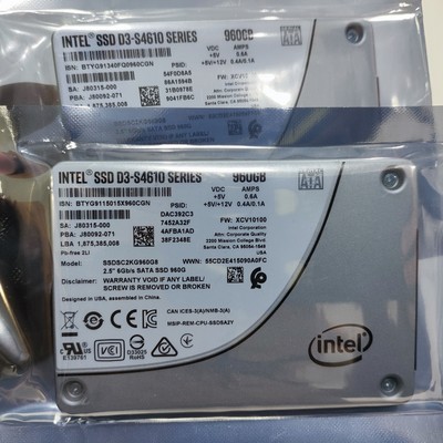 New Intel 960GB S4610 SSD 6Gb/s 2,5'' SATA SSDSC2KG960G8 Solid State Laufwerk
