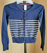 Cat Jack Long Sleeve Girl Blue Cardigan SizeM7/8