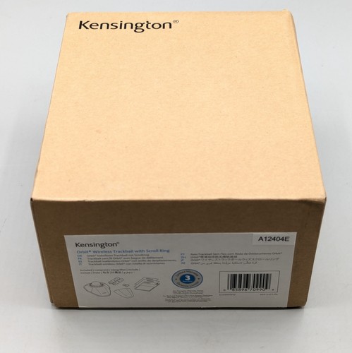 New Kensington Orbit Wireless Trackball with Scroll Ring Black Sealed