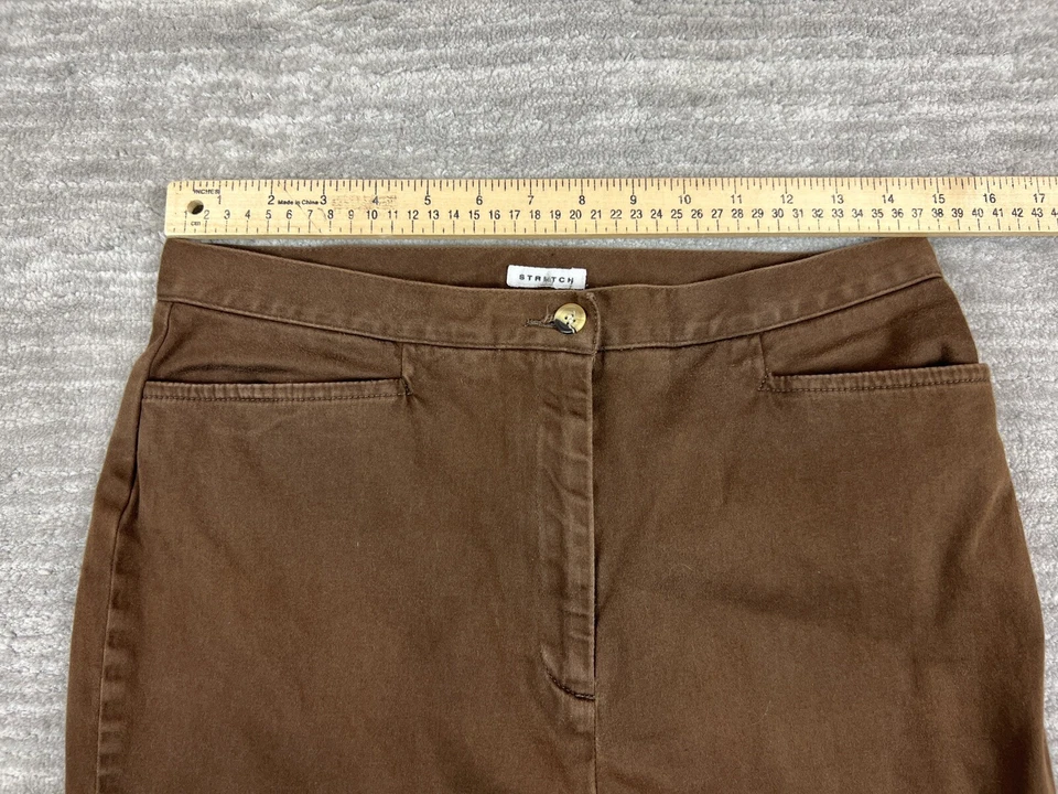 Pantalones deportivos Jones vintage para mujer 12 marrón elástico recortado Foto 4 de 4