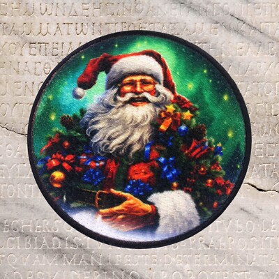 Jolly Santa Claus Embroidered Applique Patch - Christmas Badge St. Nick