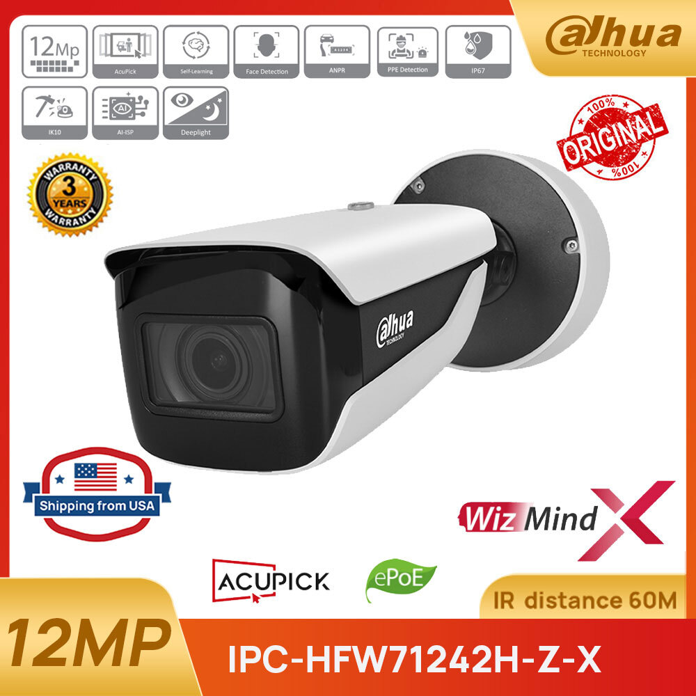 Dahua 12MP IPC-HFW71242H-Z-X Varifocal Lens WizMind-X Camera PoE Deep-learning