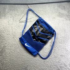 Nike Drawstring Backpack Bag Training Gym Sack Pack Blue and Black Polyester