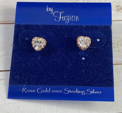 Fuzion Creations Ohrringe Roségold über Sterlingsilber Neu mit Etikett