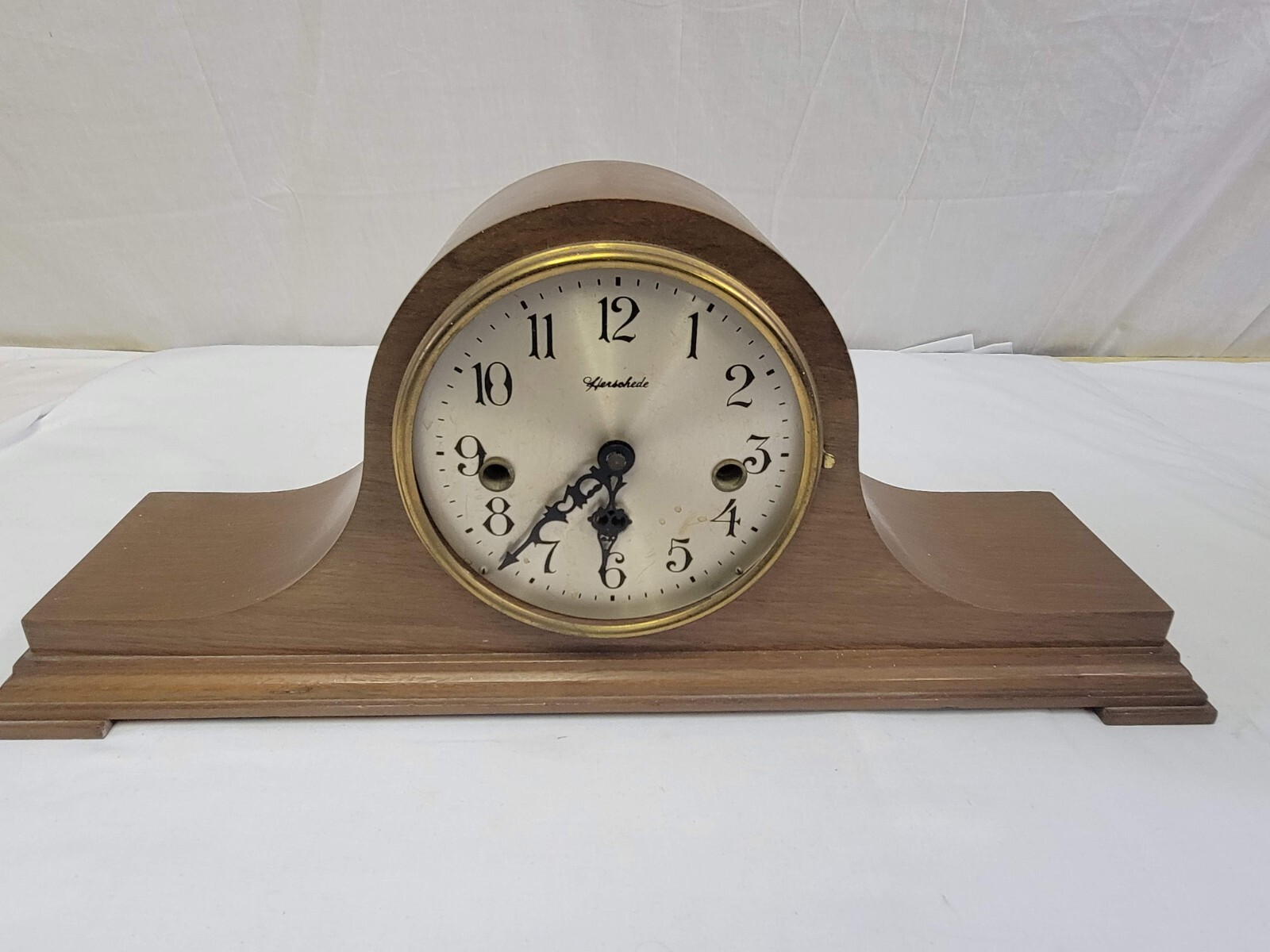 VTG Herschede 8 Day Mantle Clock Westminster Chime Mahogany Case Model 808 & Key