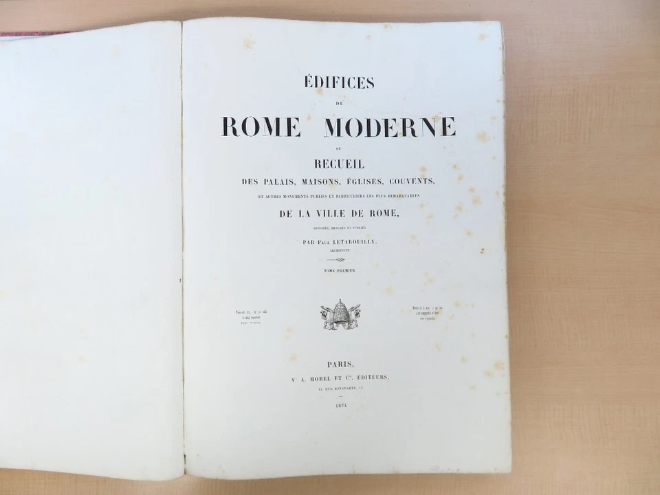 Edifices de Rome moderne by Paul Marie Letarouilly - Complete 3 Volume Set 1874 - Image 2 of 4