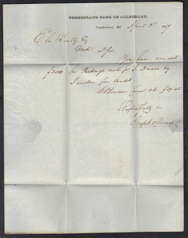 US 1832 CUMBERLAND MARYLAND TAUNTON & BOSTON PAID IN RED ON 3 FOLDED LETTERS - Image 4 of 4