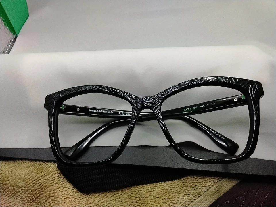 Karl Lagerfeld KL6094 007 Eyeglasses Women's Textured Black Full Rim 54mm - Image 2 of 4