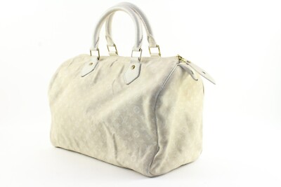 LOUIS VUITTON Ivory Denim Mini Lin Canvis Monogram Speedy 30