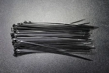 100 PACK 8 IN THIN ZIP TIES NYLON BLACK 18 LBS UV WEATHER RES WIRE CABLE BCT8S