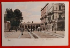 POSTCARD ASTI RAILWAY STATION AND PALACE BOSIA 1902 (C 82)