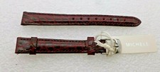 Genuine Michele 12mm Burgandy Alligator Watch Band Strap New