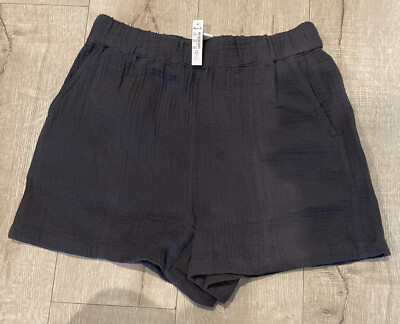 Madewell Woman Easy Pull-on Gray Shorts in Lightspun Gauze Brush