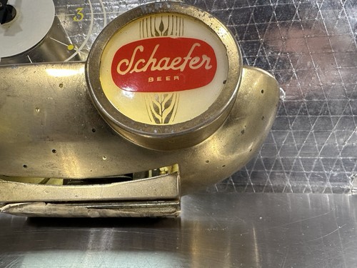 Vintage Schaefer Bier beleuchtet Atom Segelboot Uhr Registrierkassenschild - Bild 7 von 21