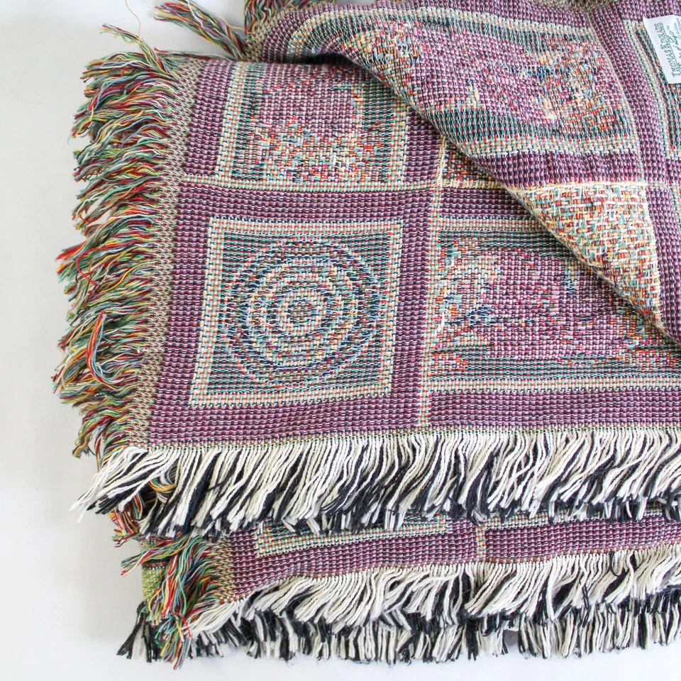 Manta de tapiz Thomas Kinkade 68"x43,5" árboles multicolores paisaje Foto 4 de 4