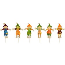 Northlight Set of 6 Fall Harvest Scarecrow Picks 24"
