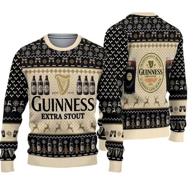 Christmas Guinness Beer Ugly Sweater Drink Christmas Sweater AOP S-5XL