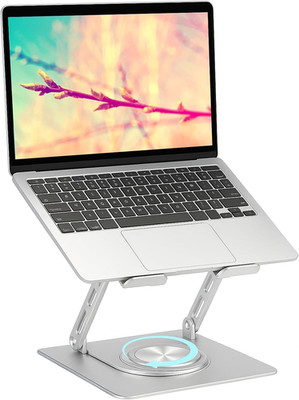 Verstellbarer Laptopständer für Schreibtisch - Tragbare Aluminiumerhöhung mit 360° drehbarem Ba