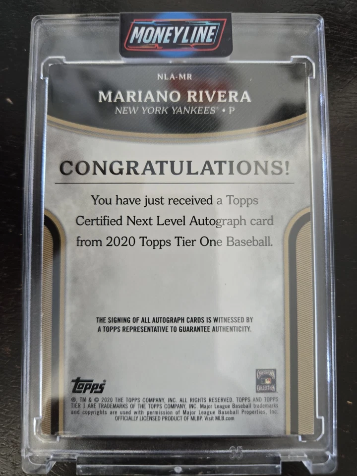 2020 TOPPS TIER ONE MARIANO RIVERA AUTO  SP  1/1 YANKEES - Image 3 of 4