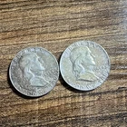 1954 Franklin Half Dollar Circulated Silver Coins Lot of 2