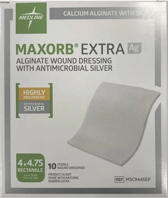 Maxorb Extra Ag Silver Alginate 4x4.75'' MSC9445EP (Box/10) - Expired 05/2026