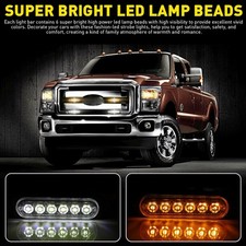 6LED Car Amber White Strobe Flash Light Dash Hazard Beacon Lamp Foglights 12V