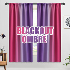 Ombre Room Darkening Curtains 63 Inches Length for Girls Bedroom, Light Blocking