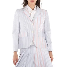 Thom Browne Ladies Patchwork Striped Cropped Blazer