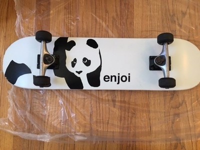 Vint Enjoi Panda Complete Skateboard Wood Graphic Deck White Black 8.0 inches