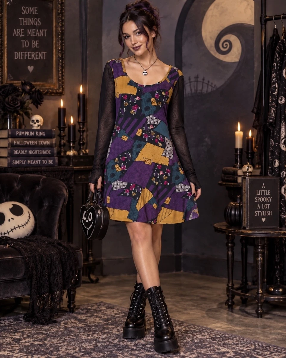 the nightmare before christmas sally patchwork jagged dress products for sale no:Z032032