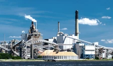 HO Scale Building Background FLAT,2D "Paper Mill 03-4" Backdrop Railroad Model