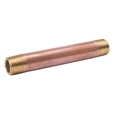 Zoro Select 469-110 2-1/2'' Mnpt X 11'' Tbe Red Brass Pipe Nipple Sch 40, 469-110