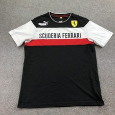 Scuderia Ferrari Shirt Mens Large Black F1 Formula 1 Racing Puma Tee Motorsport