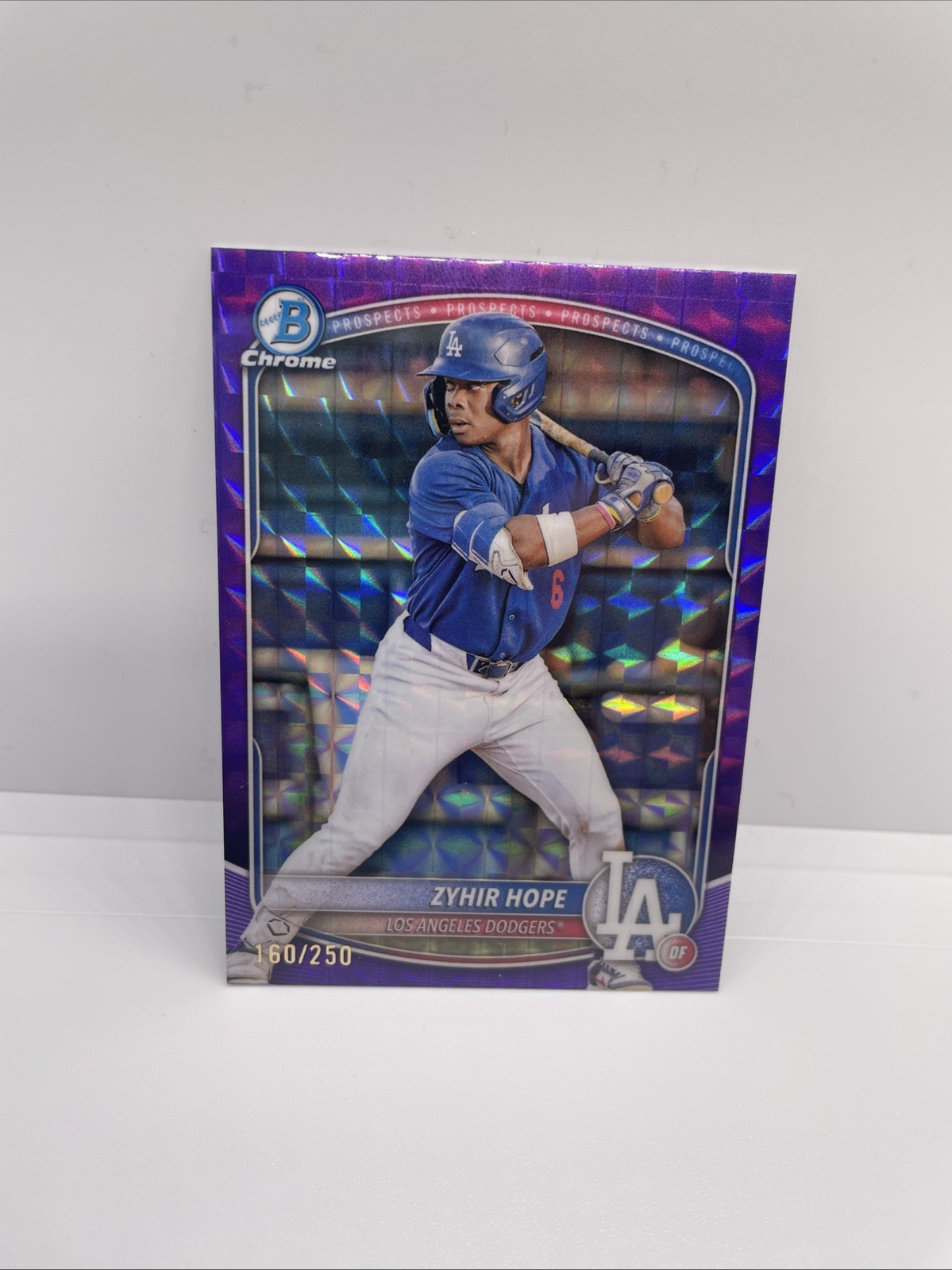 2025 Bowman Chrome Zyhir Hope #BCP-2 Purple Geometric Refractor 159/250