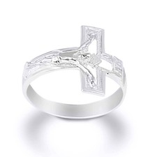 925 Sterling Silver Open Crucifix Cross Ring