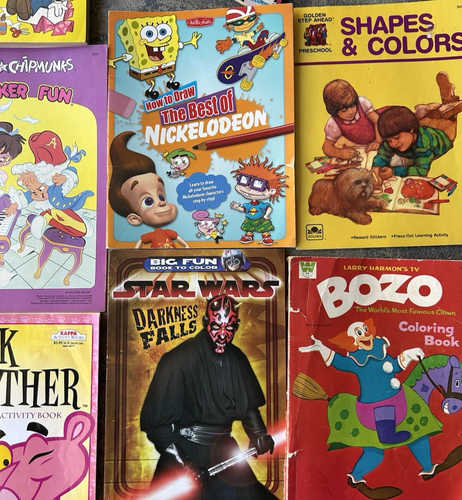 VTG Coloring Activity Books 1980’s 90's Lot Star Wars BARBIE G.I.Joe