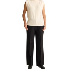 Quince Women's Stretch Crepe Ankle Mid Rise Career Trouser Pants Black Sz 10 NWT