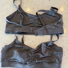 Quince Charcoal Gray Everyday Stretch Bralette 2-Pack M