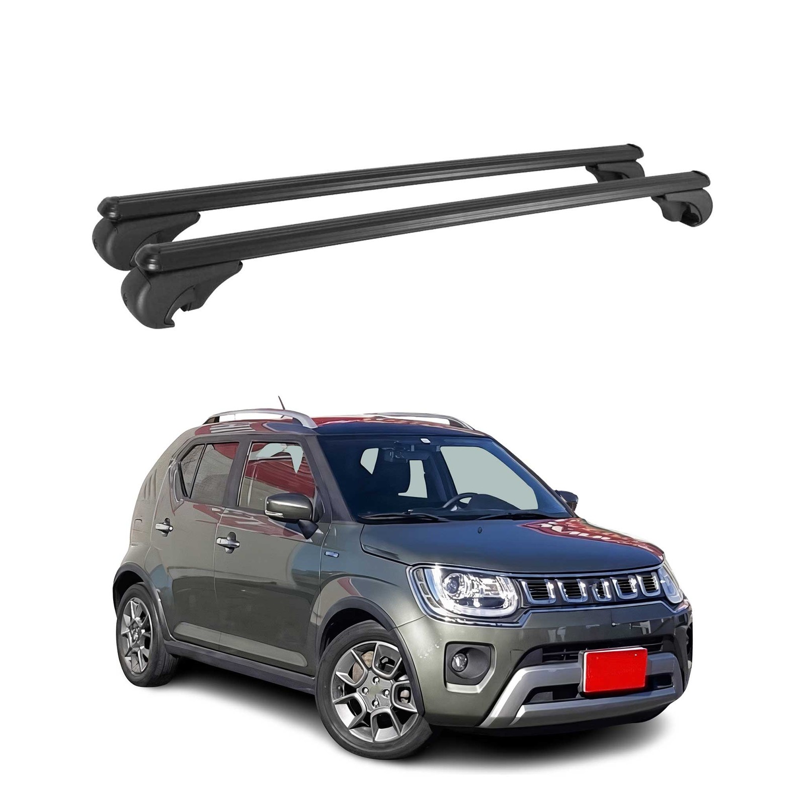 Barres de toit transversales Suzuki Ignis alu noir contre le manque de place