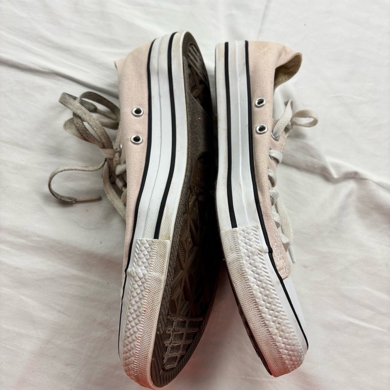 SAOLA Sneakers casual donna taglia 8 rosa Converse tela stringate suola gomma bianca