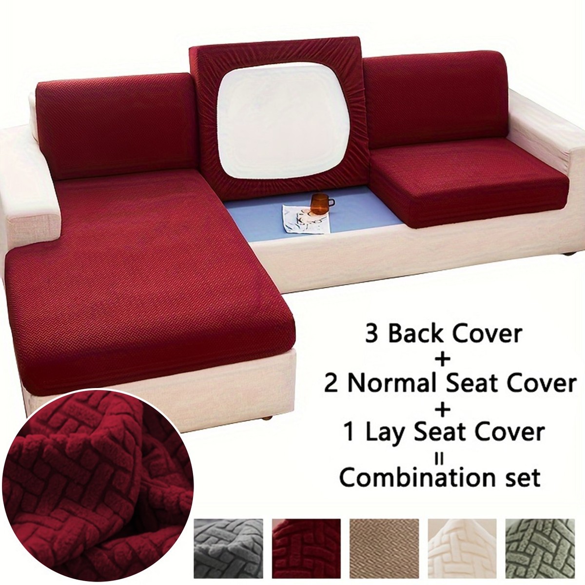 L-shaped sofa cushion cover, elastic washable sofa furniture