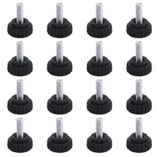 Antrader 16-Piece M6 x 16 Male Thread Knurled Thumb Screw Screw on Type Round...